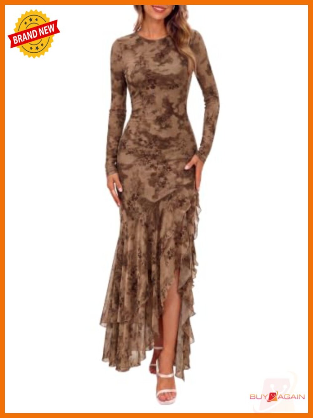 BTFBM Fall Long Sleeve Cocktail Dress Mesh Formal Maxi
